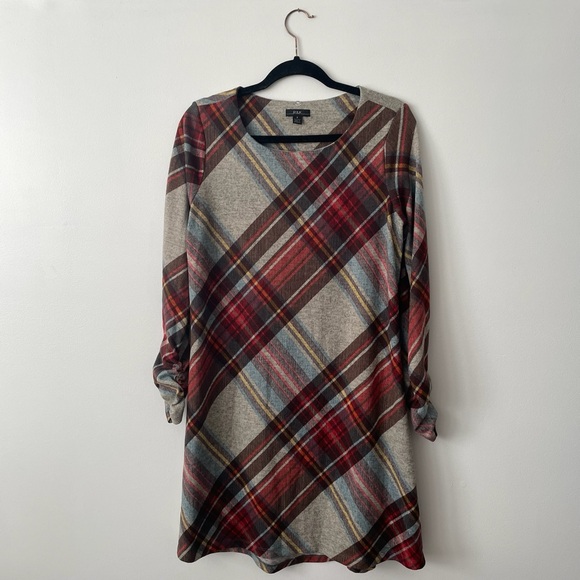 R&K Women’s Plaid Shift Dress - Picture 1 of 3